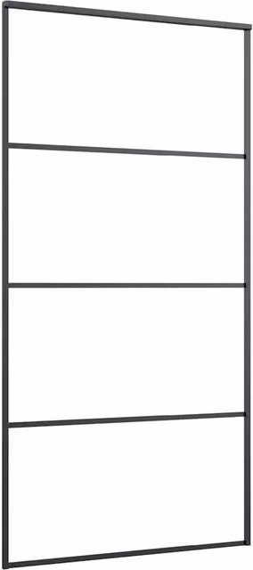 Berkfield Home Modern Sliding Door in Black Aluminium with Frosted ESG Glass, W: 102.5 cm, H: 205 cm – 1
