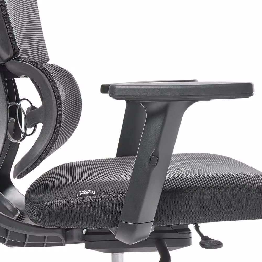 Wyld and Coco Black Mesh Ergonomic Office Chair with Adjustable Headrest and Seat Depth – 4