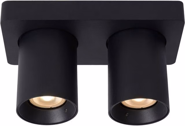 Lucide Nigel Modern Twin Ceiling Spotlight in Black