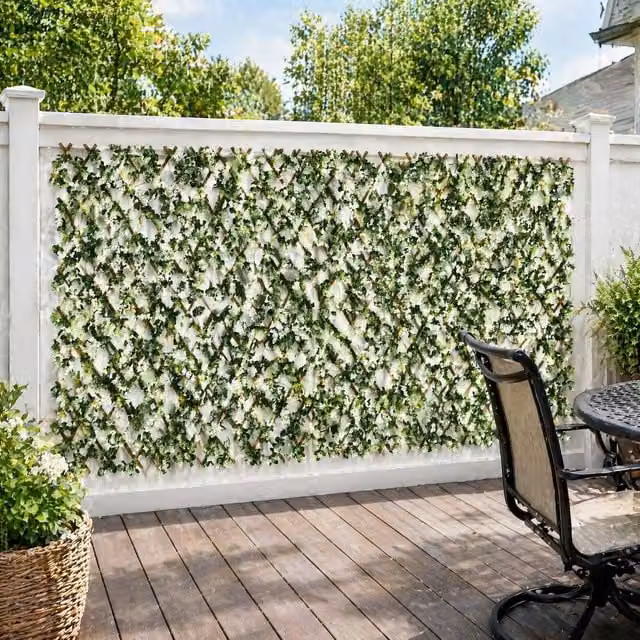 STILVORA 2 Piece Artificial Hedge Trellis Privacy Screen, Green, H x W: 200 x 100 cm – 1