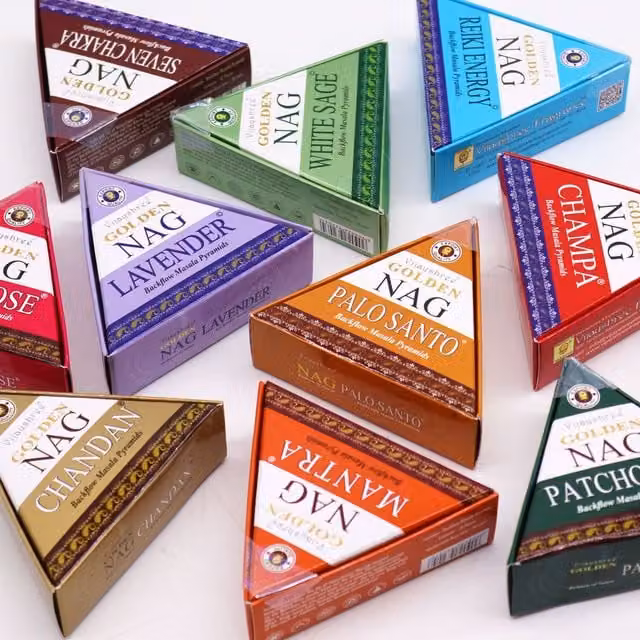 Golden Nag Jumbo Palo Santo Backflow Incense Cones, Orange, 42g