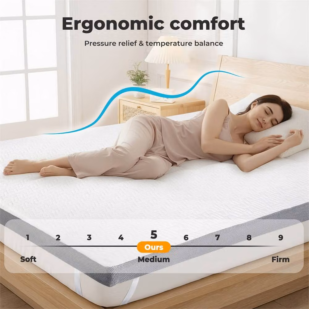 Nordara White Memory Foam Orthopaedic Mattress, W/D/H: 140 x 190 x 8 cm – 2
