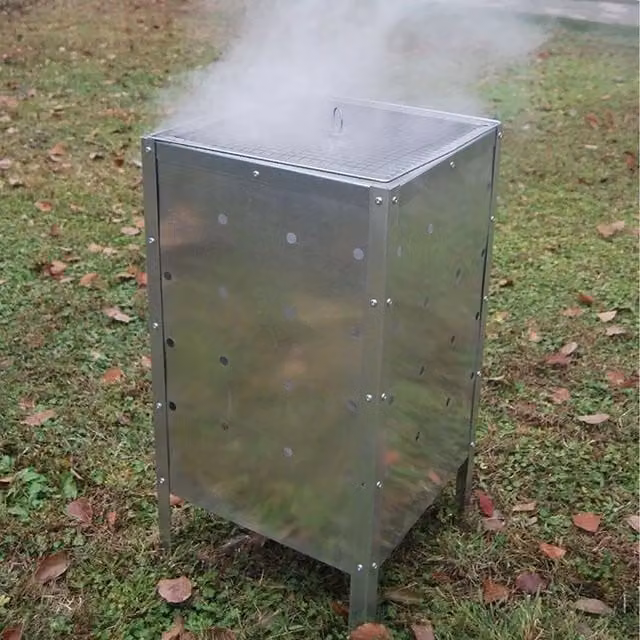 Gr8 Garden Metal Garden Fire Incinerator Rubbish Bin in Silver, W/D/H: 40 x 40 x 75 cm