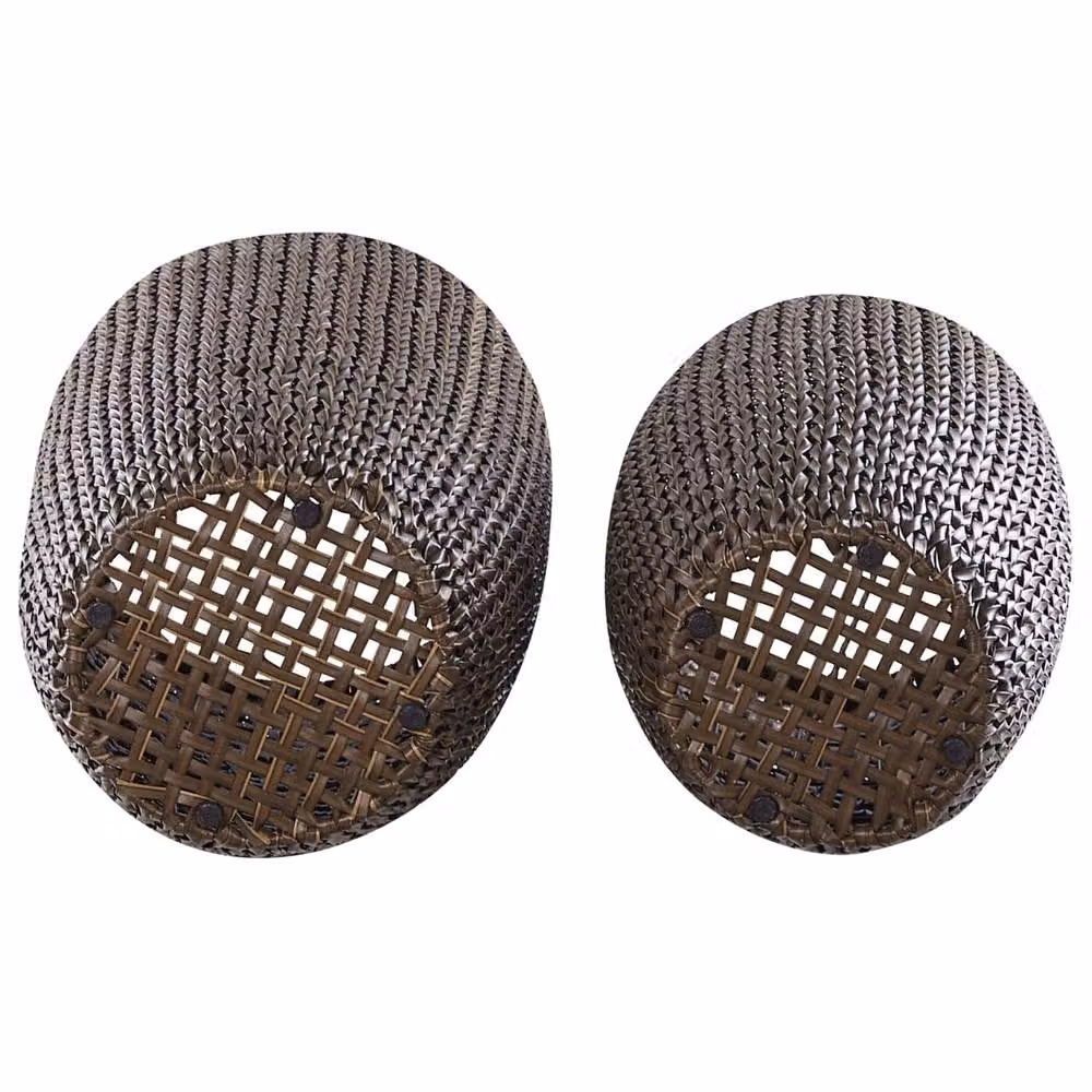 Wyld and Coco Brown PE Rattan Plant Pot Set of 2 with Plastic Inserts – 4