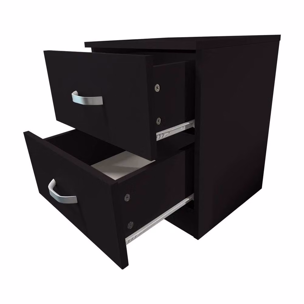 Havendro Matt Black 2 Drawer Bedside Cabinet – 3
