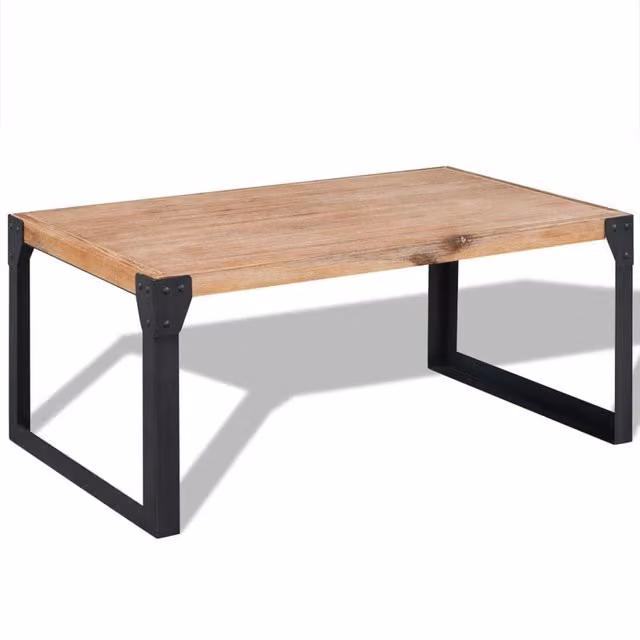 Berkfield Home Solid Acacia Wood Coffee Table in Brown, W: 100 cm, D: 60 cm, H: 45 cm