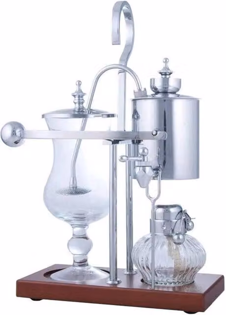 FLAVORA Silver Syphon Balance Coffee Maker Vacuum Brewer Siphon Machine, H x W x D: 100 x 15 cm