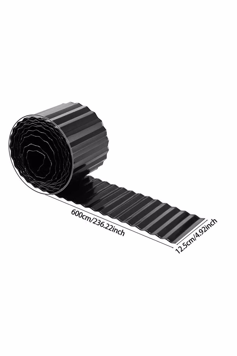 Living and Home Black Corrugated Metal Garden Edging, 6m – 4