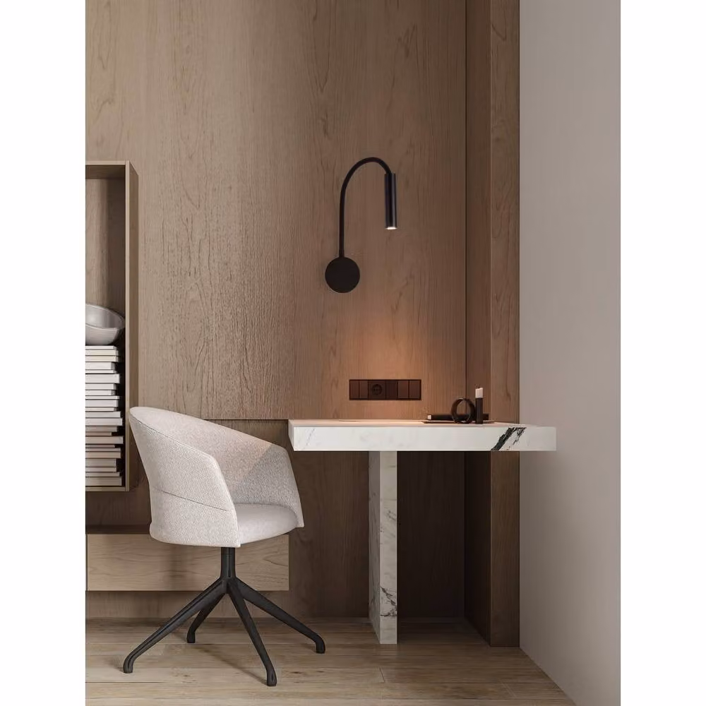 Netlighting Sonica LED Reading Wall Light, Black, 6W, 453lm, IP44 – 2
