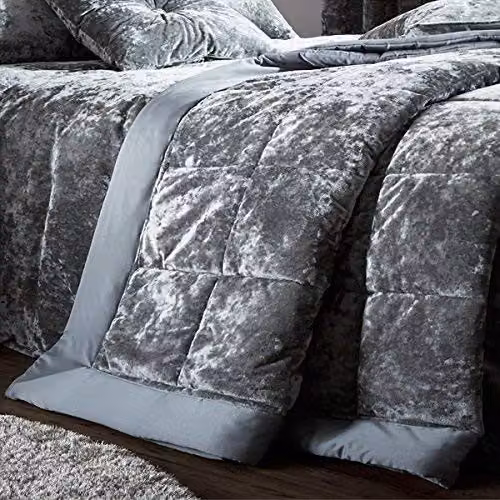 Catherine Lansfield Crushed Velvet Pillowsham Pair in Silver – 5
