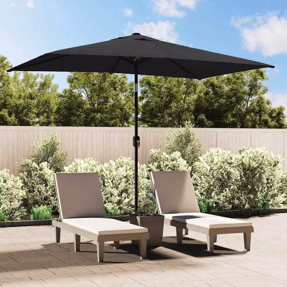 Berkfield Home Outdoor Parasol with Steel Central Pole, Anthracite and Black, W: 300 cm, D: 200 cm – 2