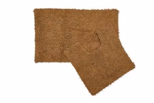 New Edge Blinds Tumble Twist Collection 2-Piece Pure Cotton Bath Mat and WC Pedestal Mat Set in Brown, W: 50 cm, H: 80 cm – 2