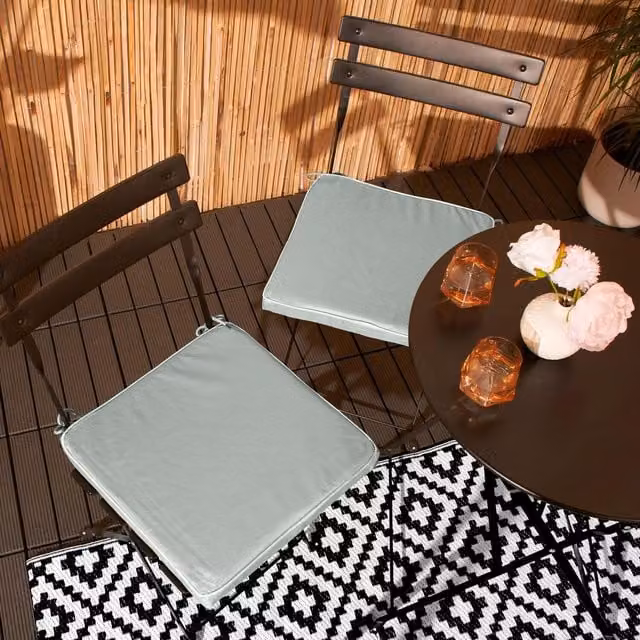 OHS Memory Foam Outdoor Seat Pads in Green, Set of 2