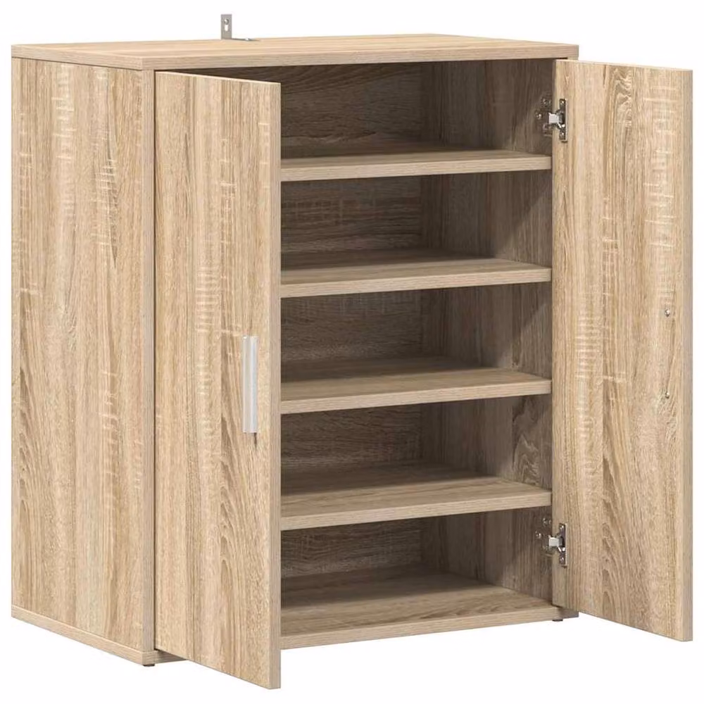 Berkfield Home Modern Wall Mounted Shoe Cabinet in Sonoma Oak, Beige, W/D/H: 60 x 35 x 70 cm – 2