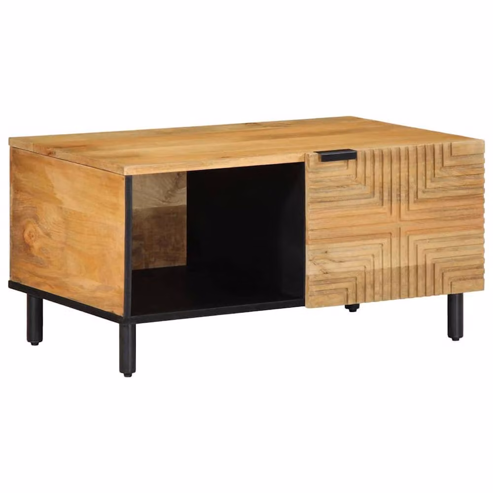 Berkfield Home Brown Solid Mango Wood Coffee Table W/D/H: 80 x 50 x 40 cm – 2