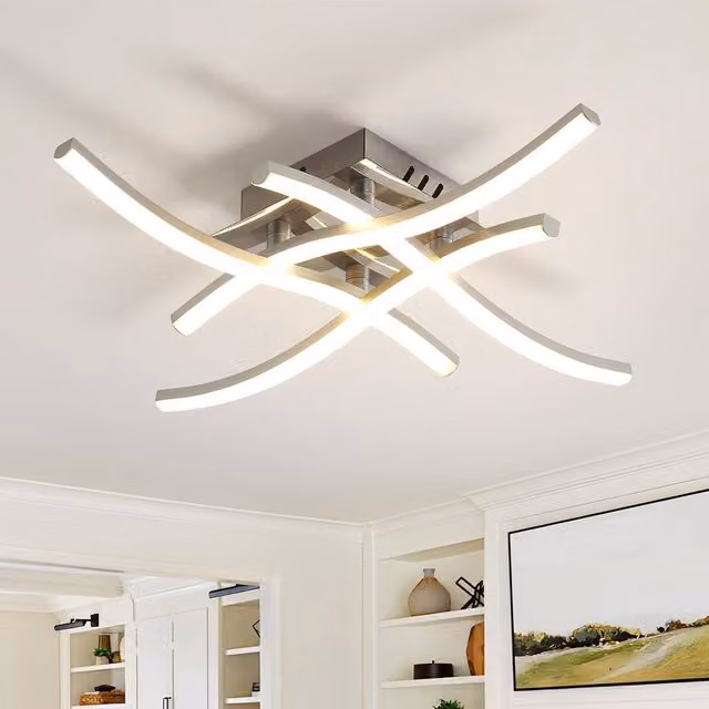 Goeco Modern Silver LED Ceiling Light, 24W, 4000K