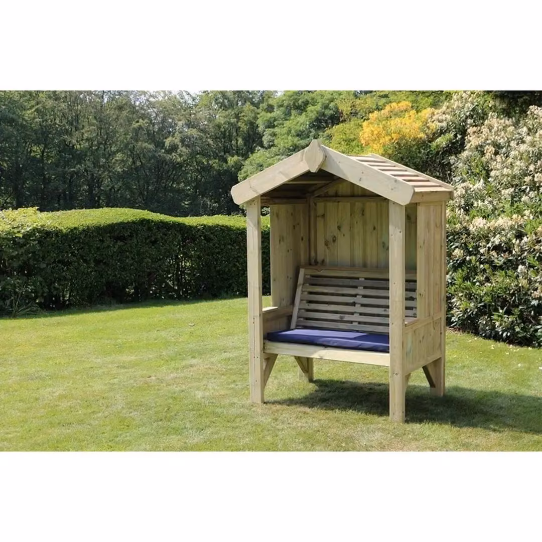 Churnet Valley Garden Furniture Ltd Cottage 2 Seat Arbour in Brown with Cushions – 3