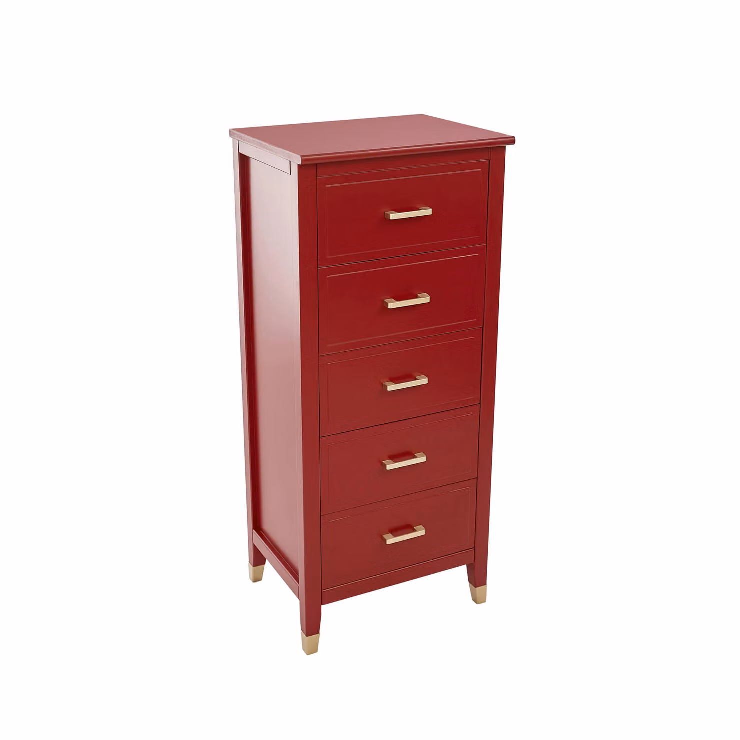 Cabinet Bits Palazzi 5 Drawer Narrow Chest of Drawers in Red – 2