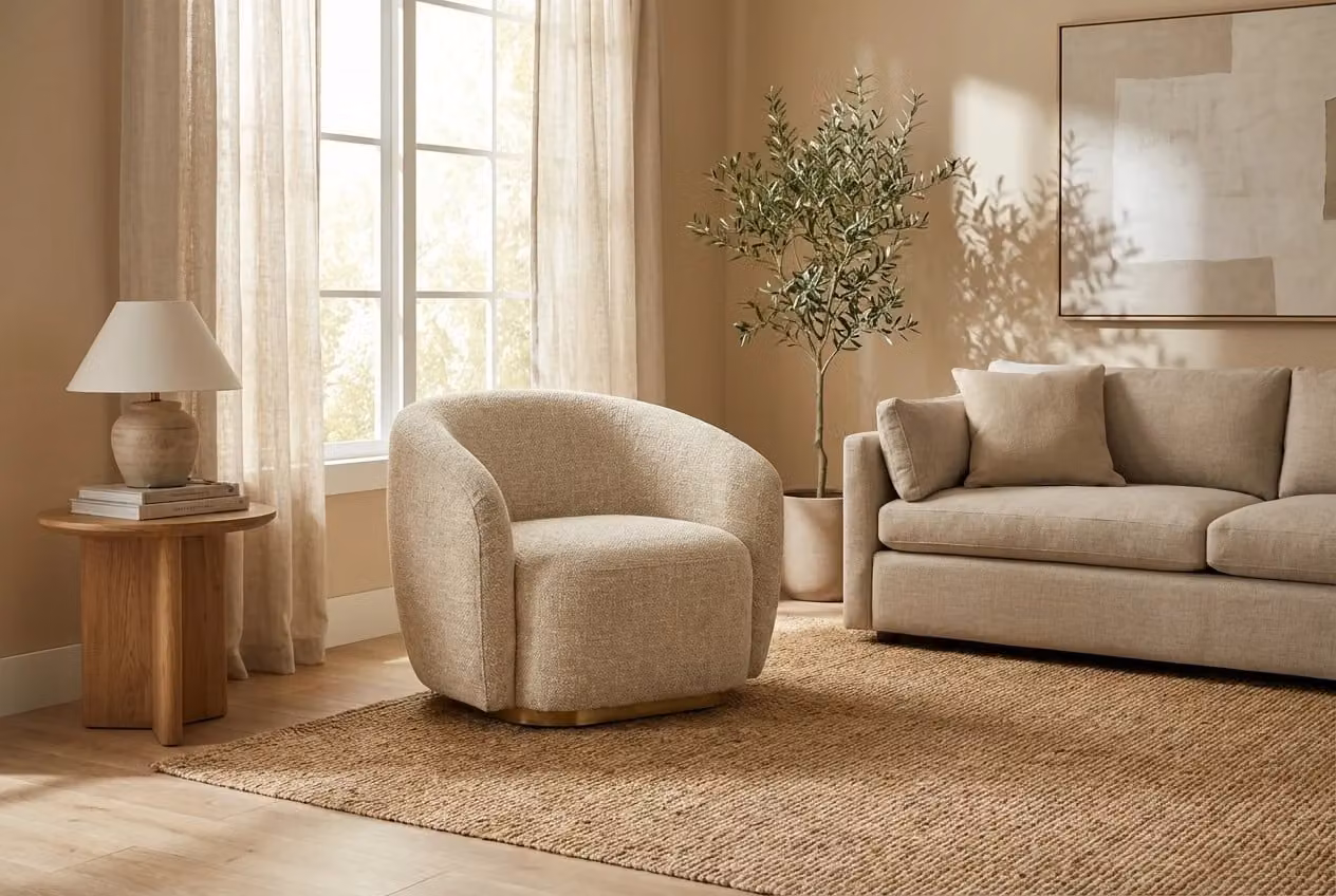 Araco Atelier Cleo Wicker Armchair in Beige