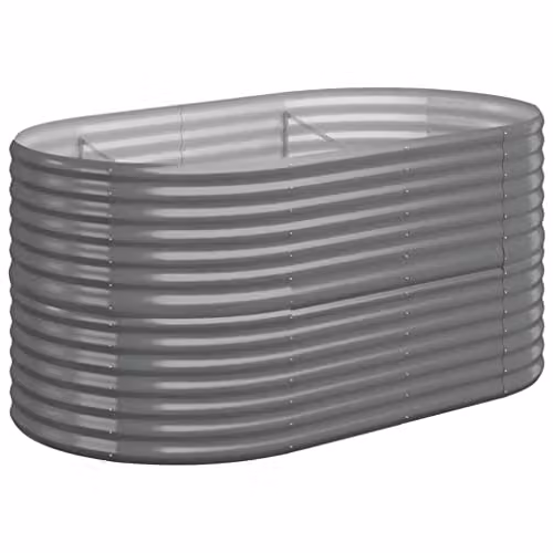 vidaXL Grey Galvanised Steel Raised Bed for Vegetable, Herb or Ornamental Gardens, W/D/H: 152 x 80 x 68 cm