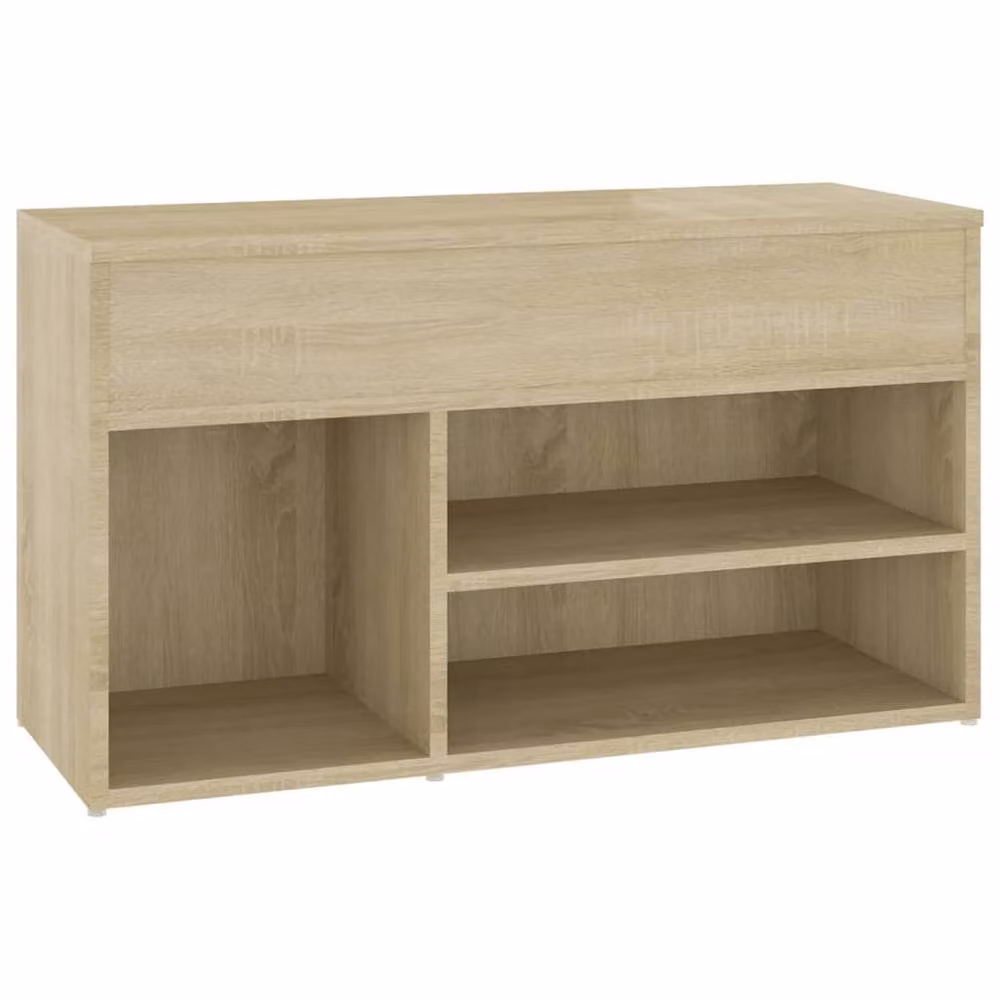 Berkfield Home Sonoma Oak Shoe Bench in Beige, W/D/H: 80 x 30 x 45 cm – 2