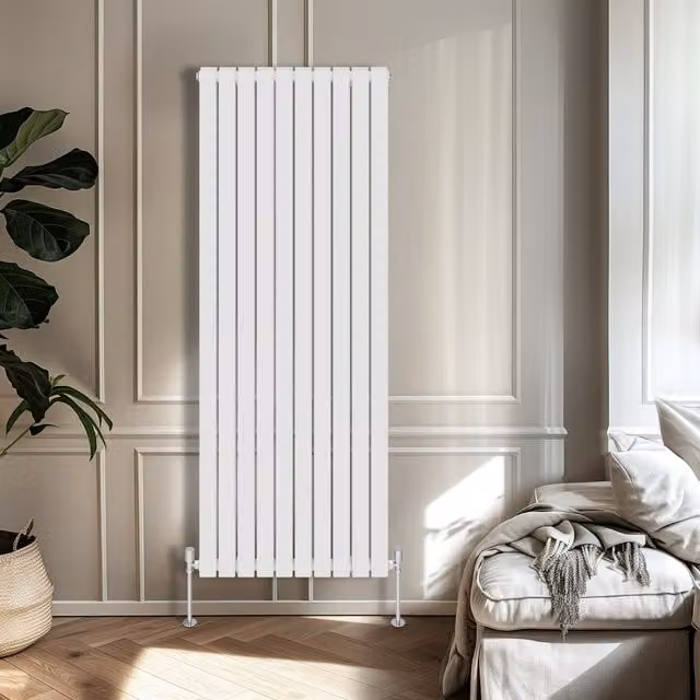 Right Radiators Double Panel Flat Vertical Radiator in White, H 180 cm x W 68 cm