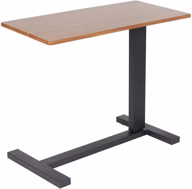 Kelvenix Medical Adjustable Overbed Bedside Table in Brown – 1