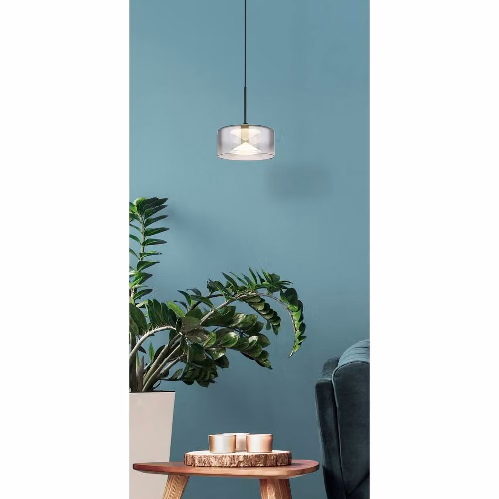 Globo Lighting LED Sphere Pendant Light in Black and Transparent Glass, Height Adjustable, W/D/H: 15 x 15 x 150 cm – 4