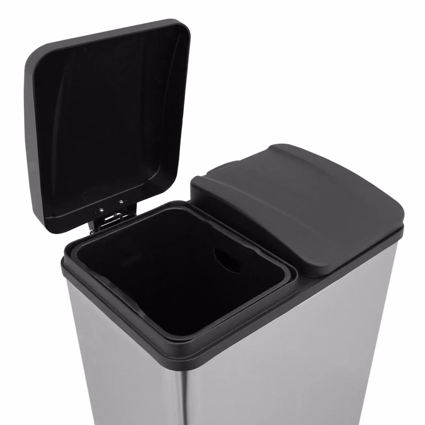 Monstershop 60L Dual Pedal Bin in Stainless Steel, Silver – 4