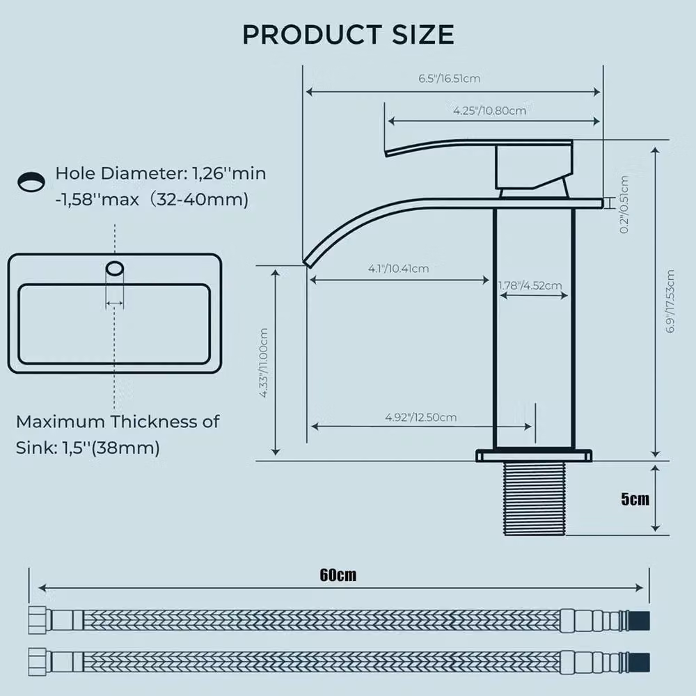 VOGREX Waterfall Single Lever Basin Tap in Matt Black – 2