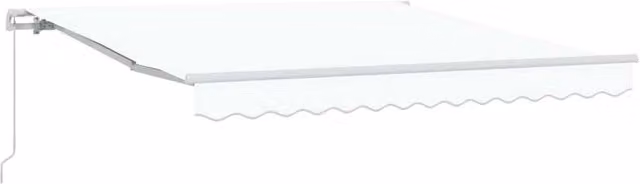 Berkfield Home Manual Retractable Wall-Mounted Awning in White, W: 350 cm, D: 250 cm – 1