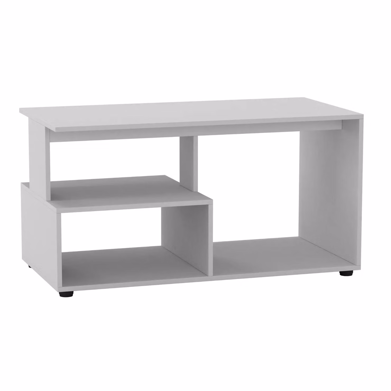 EONLION White Wooden Modern TV Stand and Coffee Table with Storage Shelves – 2