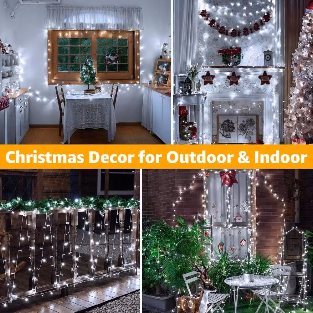 Ollny Cool White LED String Fairy Lights, 600 LED, 60m, IP44 Waterproof with Timer and 8 Modes – 6