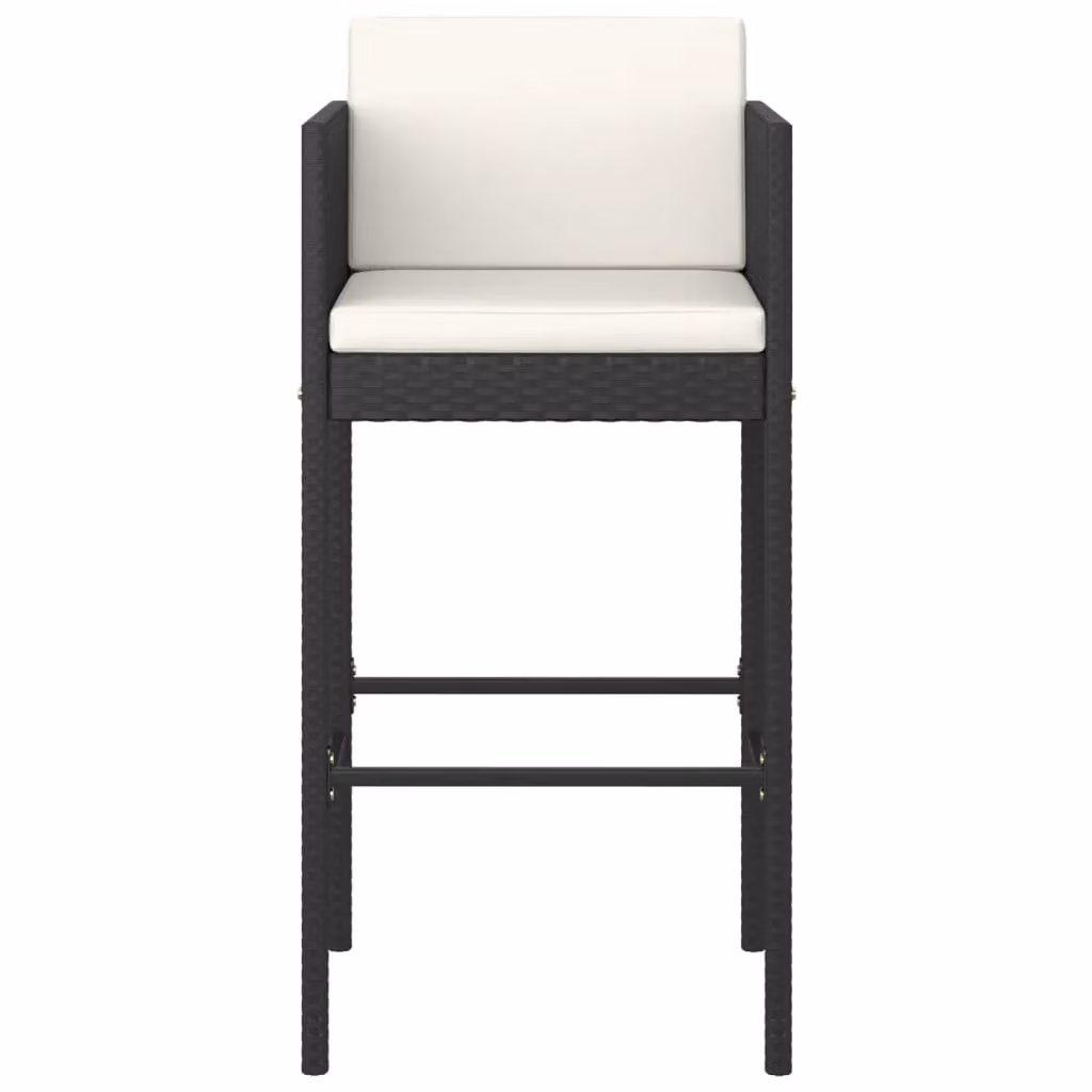 Berkfield Home 5 Piece Modern Poly Rattan Garden Bar Set with Cushions in Black – 3