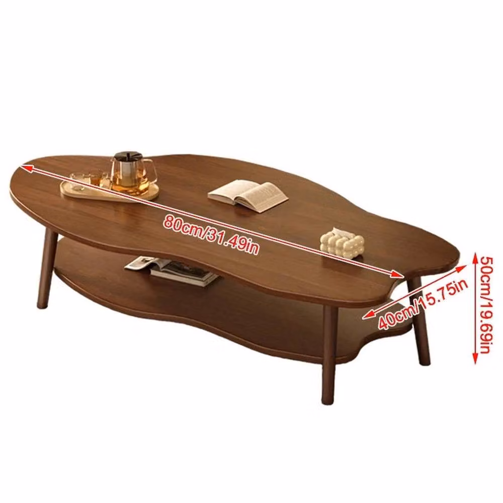 SPETLEK Modern 2-Tier Oval Coffee Table in Brown – 2