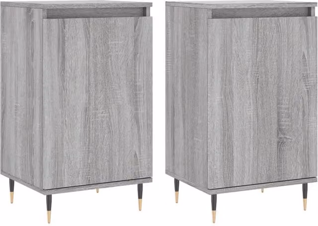 Berkfield Home Set of 2 Grey Sonoma Sideboards, W/D/H: 40 x 35 x 70 cm – 1
