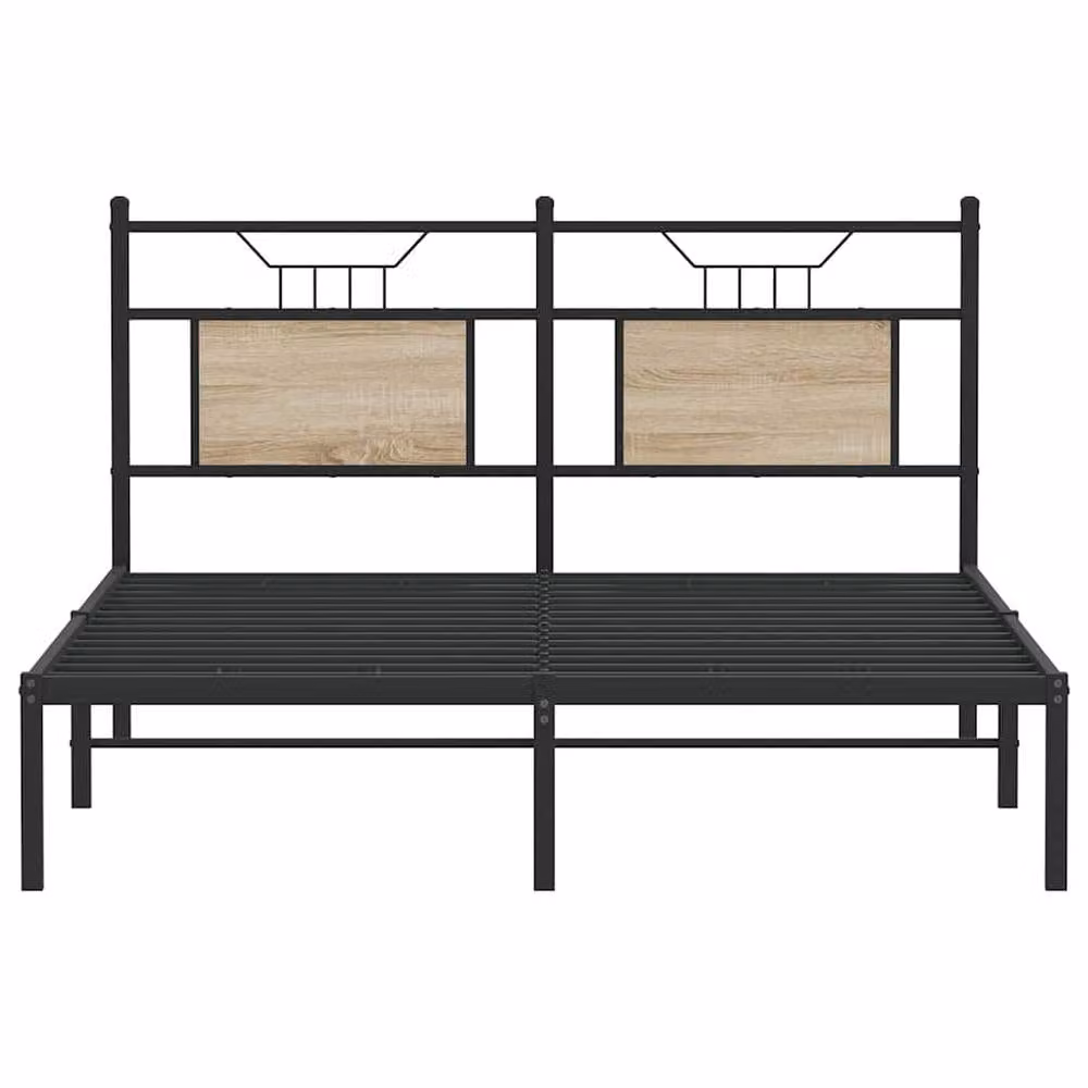 Berkfield Home Decorative Bed Frame in Sonoma Oak and Brown, W/D/H: 140 x 200 cm – 3