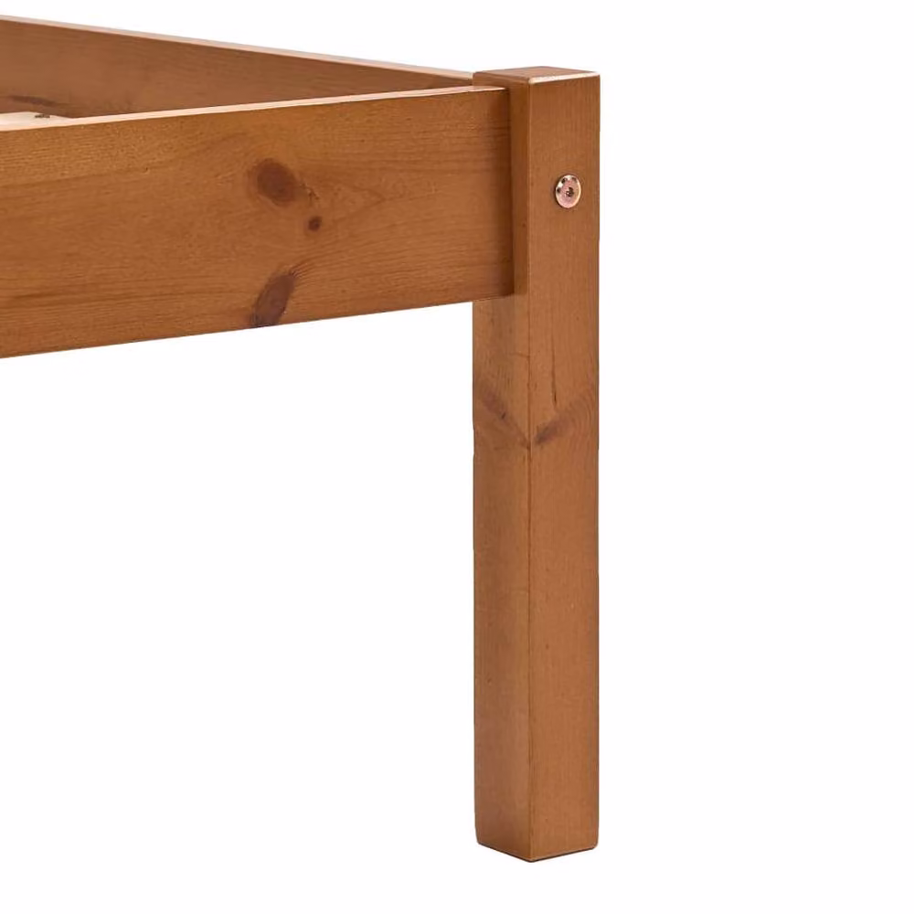 Berkfield Home Modern Solid Pine Wood Bed Frame, Honey Brown, W/D/H: 90 x 200 cm – 4