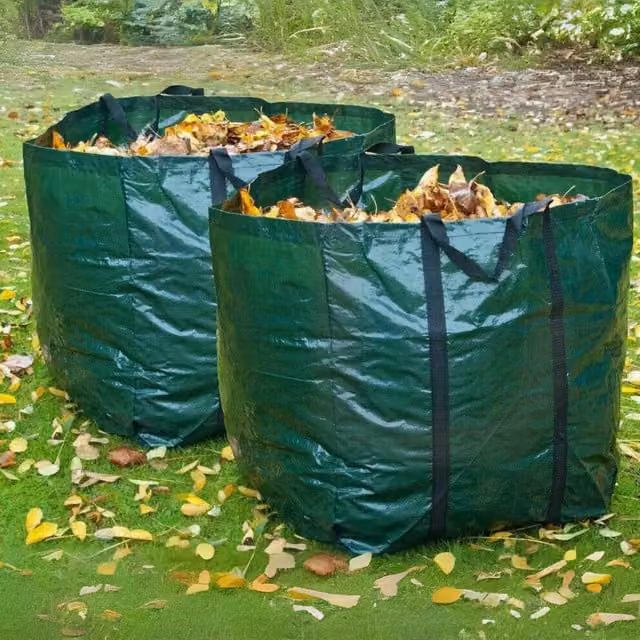 Garden Mile Set of 2 Large Green Plastic Garden Reuse Sacks, 150L each