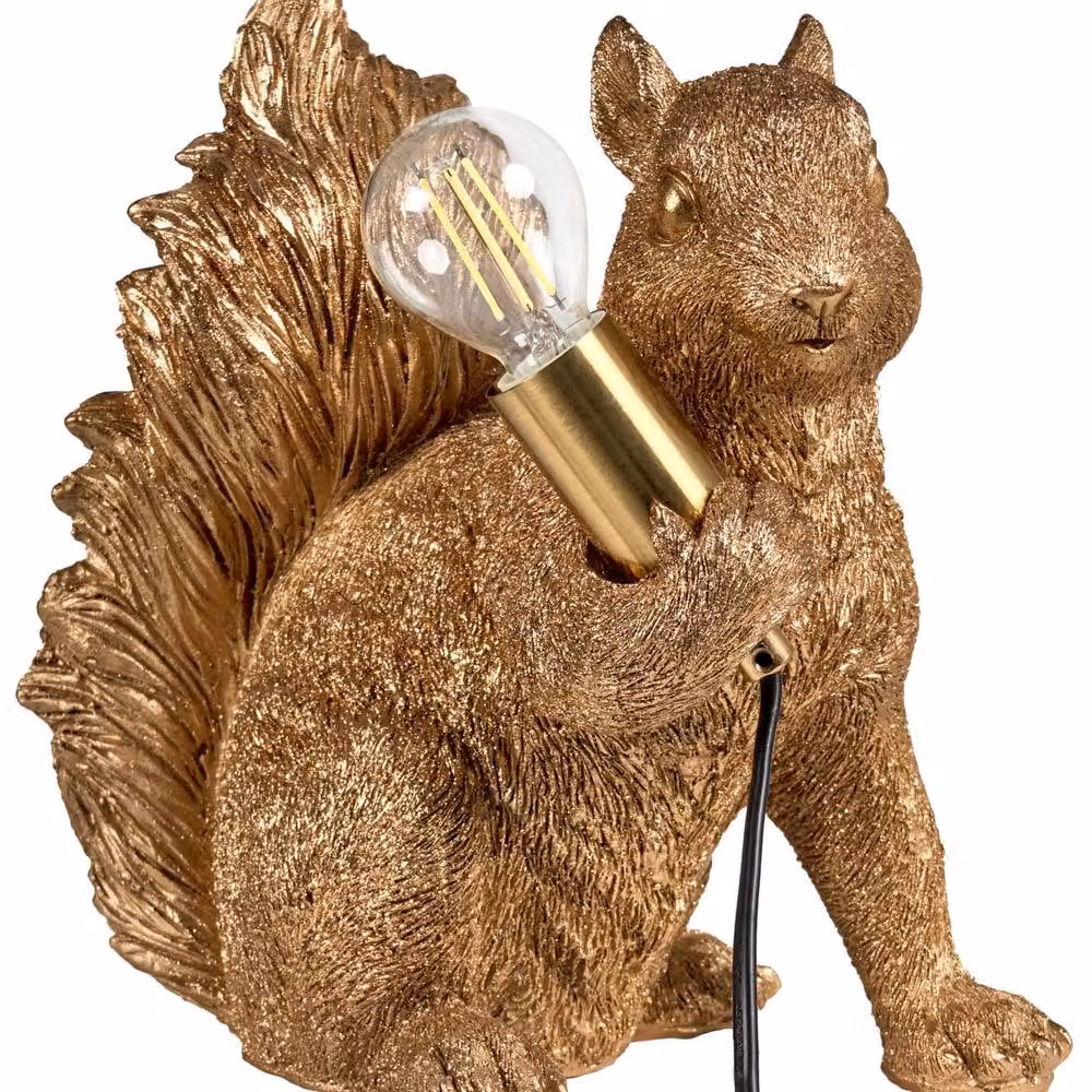 Wyld and Coco Squirrel Table Lamp in Gold Polyresin – 2