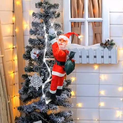 Globrite Red LED Climbing Santa Indoor Outdoor Decoration, H: 170 cm, W: 60 cm – 5