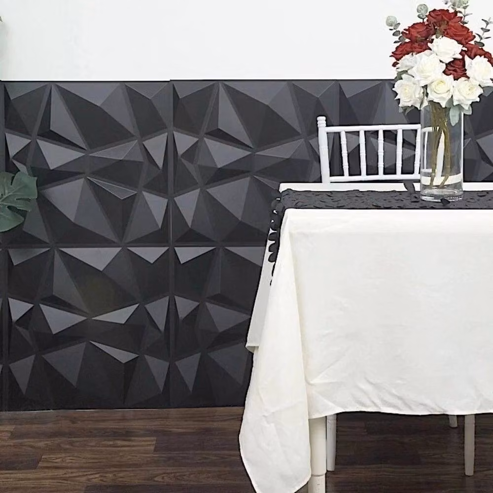 SPETLEK Modern Geometric Decorative Wall Panels, Black, 10 Pieces, W/D/H: 30 x 30 x 30 cm – 5