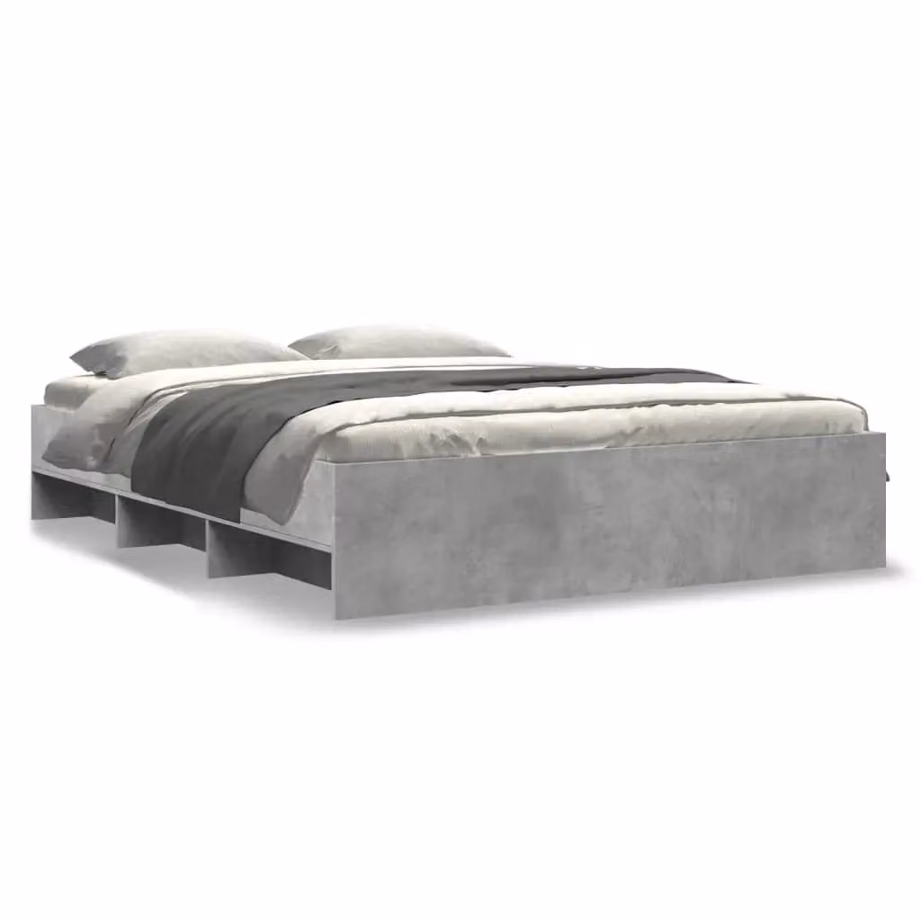 Berkfield Home Bed Frame in Concrete Grey, Engineered Wood, W: 150 cm, D: 200 cm – 2