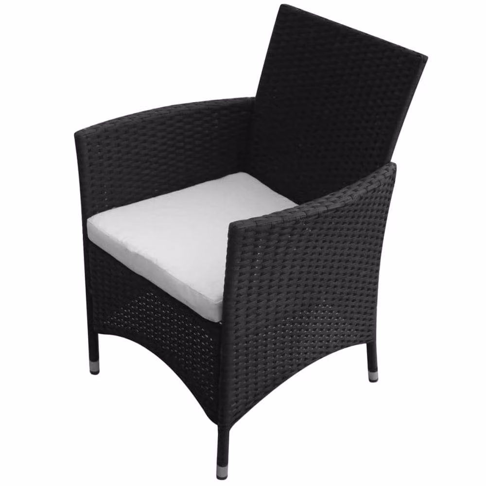 Berkfield Home 9 Piece Poly Rattan Outdoor Dining Set with Cushions in Black – 1