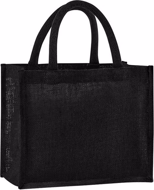 Westford Mill Midi Starched Jute Tote Bag in Black, 14L