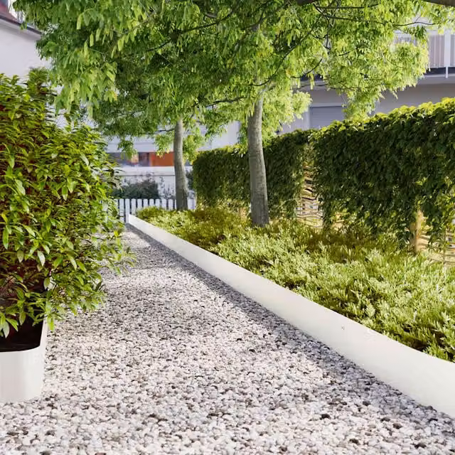 Berkfield Home Lawn Edgings, 30 Pieces, White and Green, Cold-rolled Steel, 20 x 103 cm