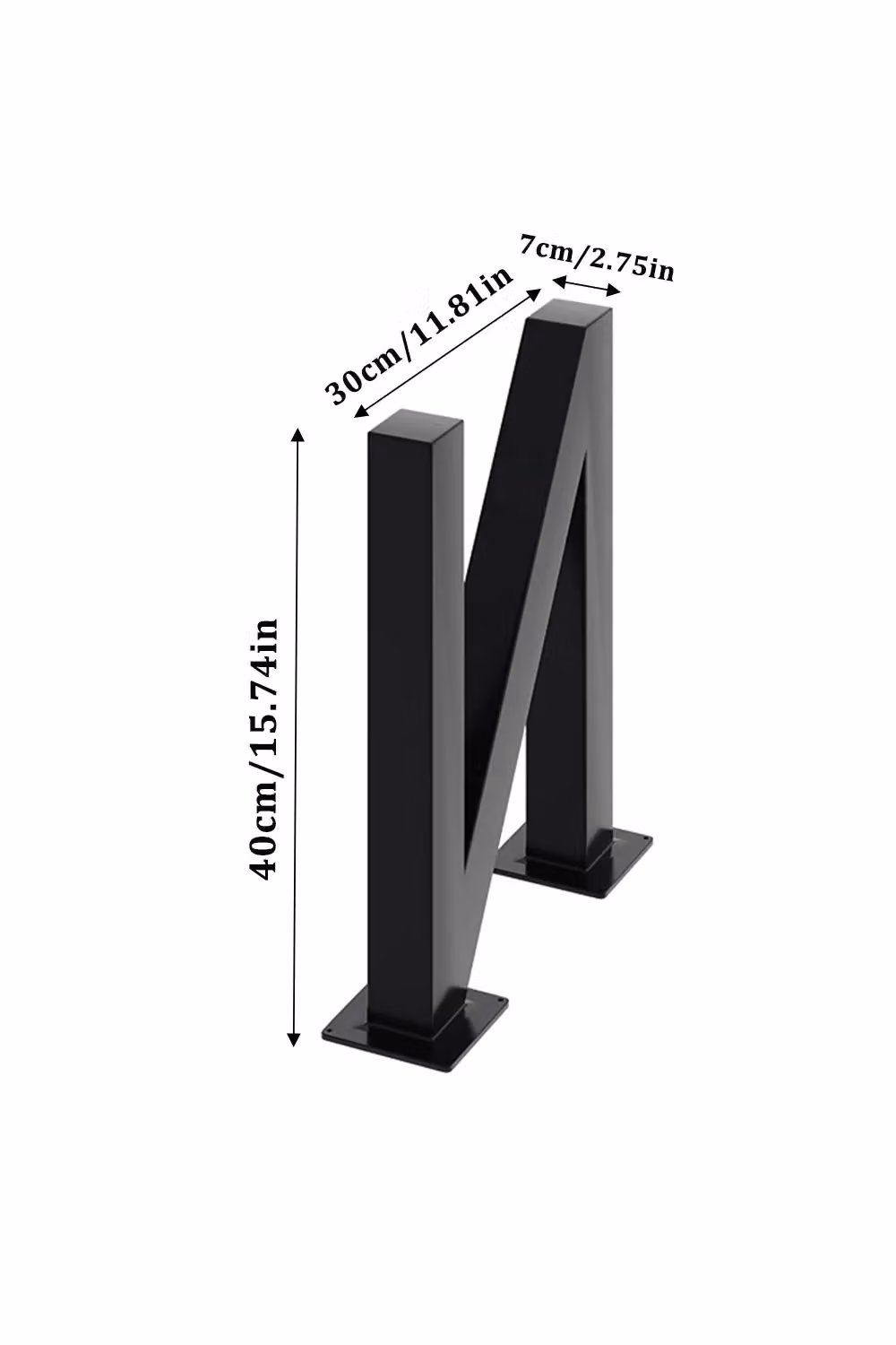 Living and Home Black N-shaped Anti-Slip Metal Furniture Replacement Legs for Coffee Tables and Benches, Height: 40 cm, Pack of 2 – 6