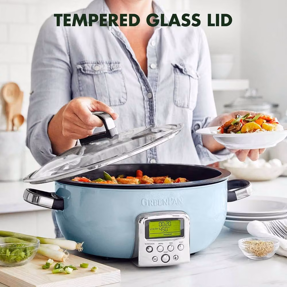 GreenPan Elite Omnicooker with 5.6 l Capacity, PFAS-Free Ceramic Non-Stick, Light Blue – 2