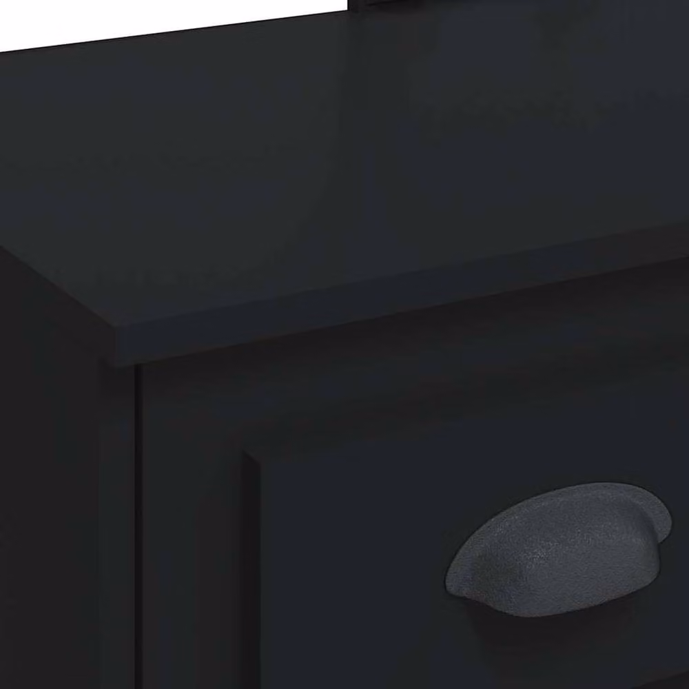 Berkfield Home Beautiful Dressing Table with Hollywood LED Lights, Black, W: 90 cm, D: 42 cm, H: 132.5 cm – 4