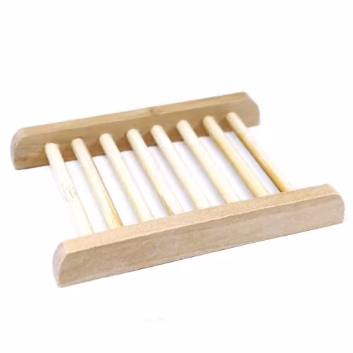 Ancient Wisdom Brown Hemu Wood Ladder Soap Dish with Drainage